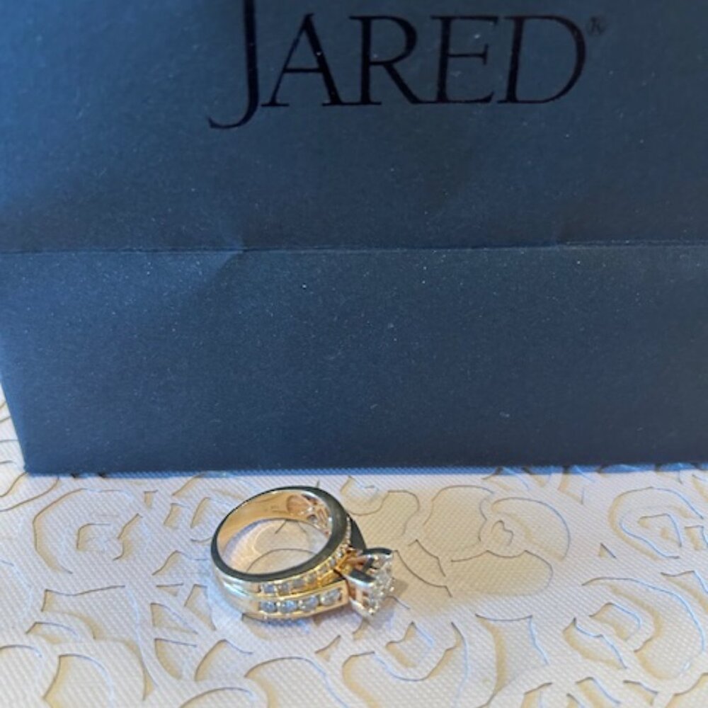 Jared Diamond Engagement Ring 2-5/8 CT Tw Princess/Round 14K Yellow Gold - Picture 10 of 16